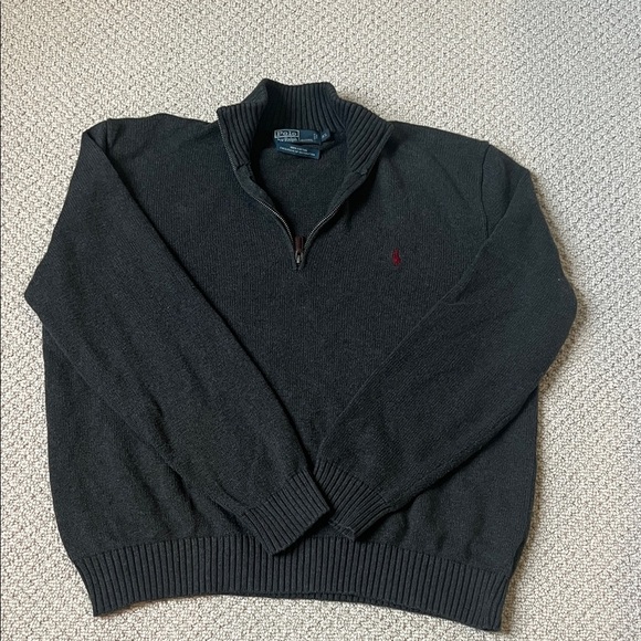 Polo by Ralph Lauren Men's Grey Zip-Up Sweater